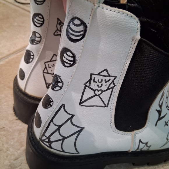 Hand Painted Ankle Boots - Picture 2 of 7